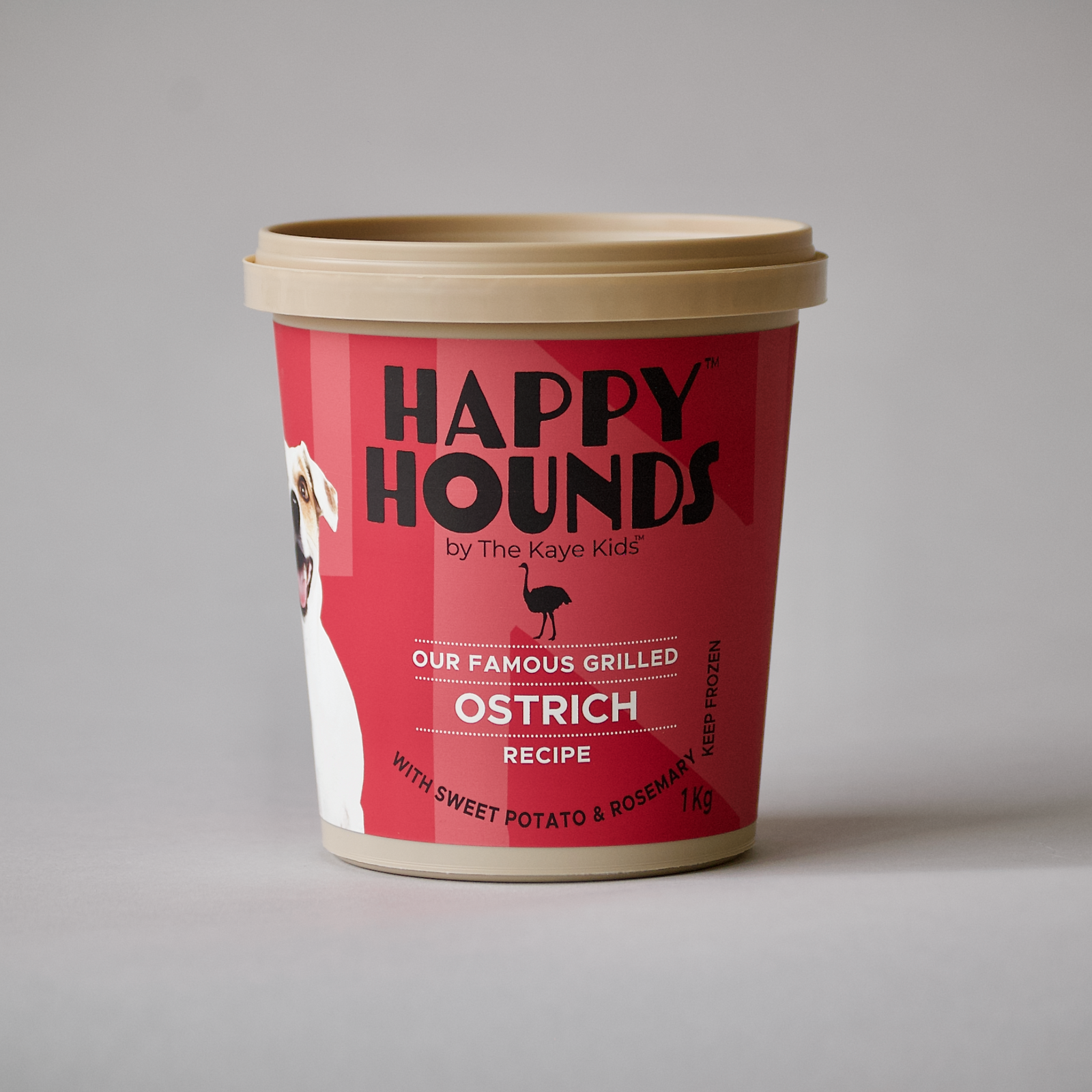 Happy Hounds famous ostrich with sweet potato and rosemary dog food